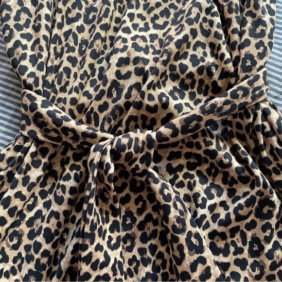 APC Dorothea brown leopard print cotton blend dress w/fabric tie belt S Worn 1x - Picture 10 of 13